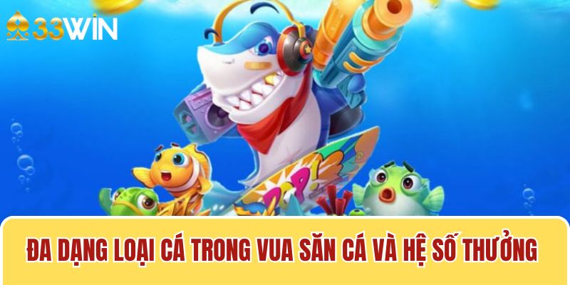 Đa dạng loại cá trong vua săn cá và hệ số thưởng tương ứng